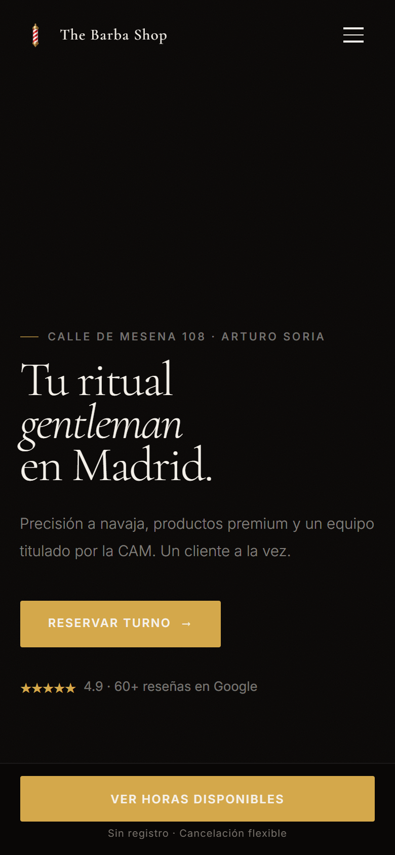 Web de The Barba Shop