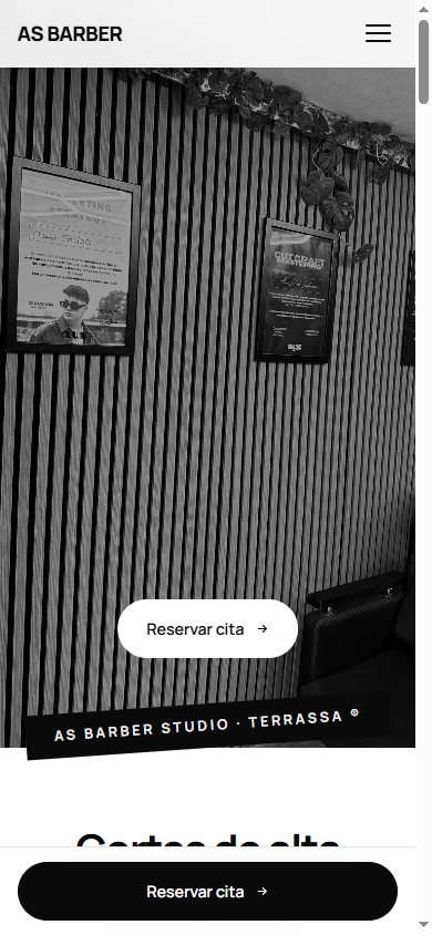 Web premium real hecha por ZENTRO: AS Barber Studio